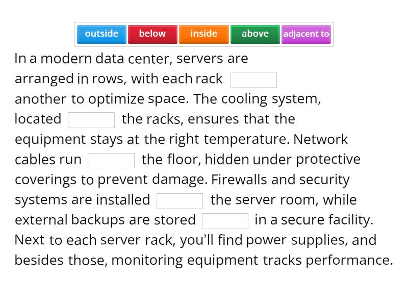 Spatial Patterns Complete the sentence