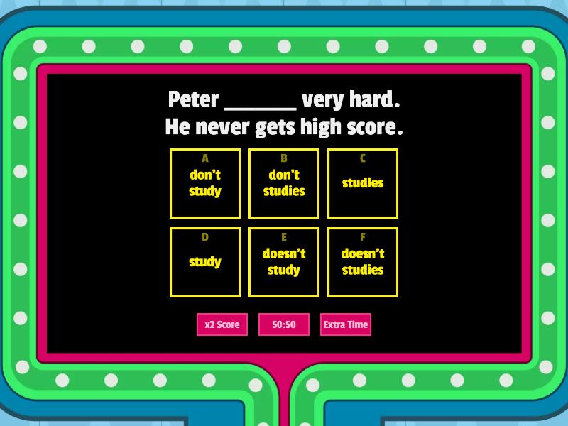 Choose the correct answer - Gameshow quiz