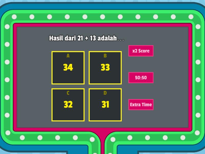 LATIHAN MATEMATIKA BILANGAN BULAT - Gameshow quiz