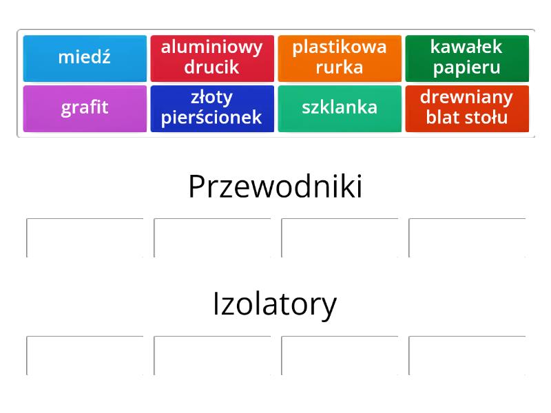 Przewodniki I Izolatory - Posortuj