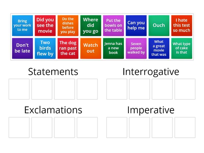 Types of Sentences - Group sort