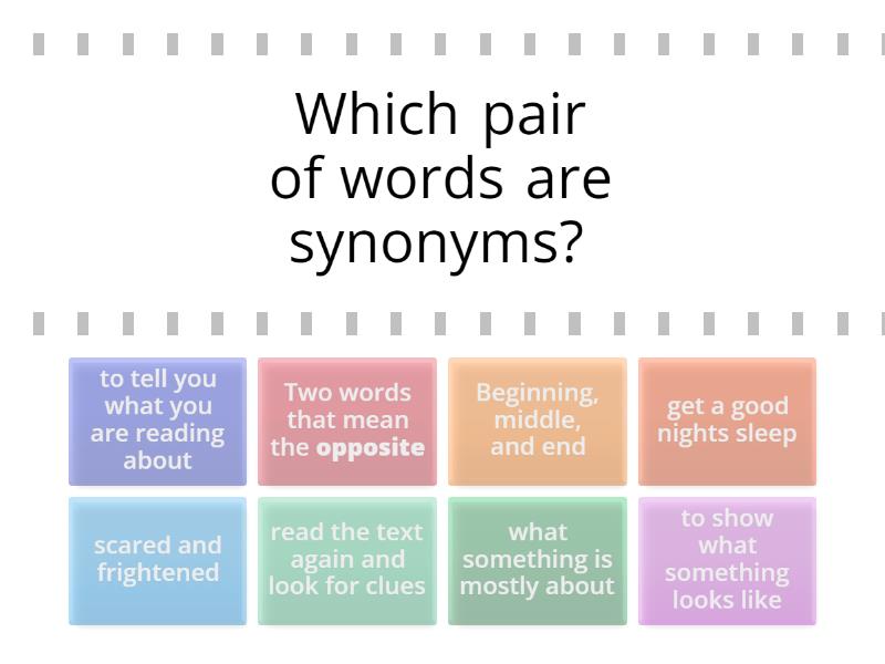 Reading & Writing Find the match