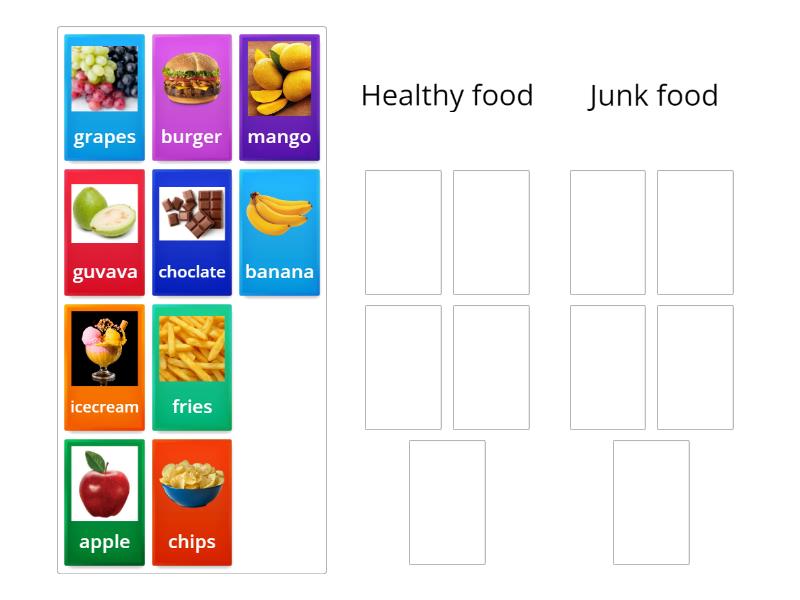 healthy and junk food - Group sort