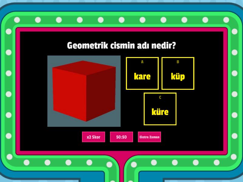 GEOMETRİK ŞEKİLLER VE GEOMETRİK CİSİMLER - Gameshow Testi