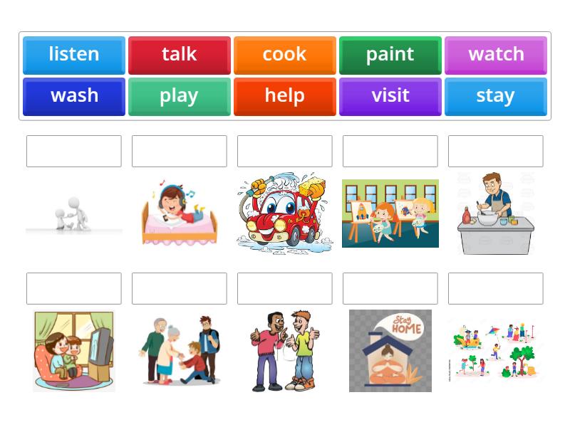 Academy Stars 2 unit 10 regular verbs review - Match up