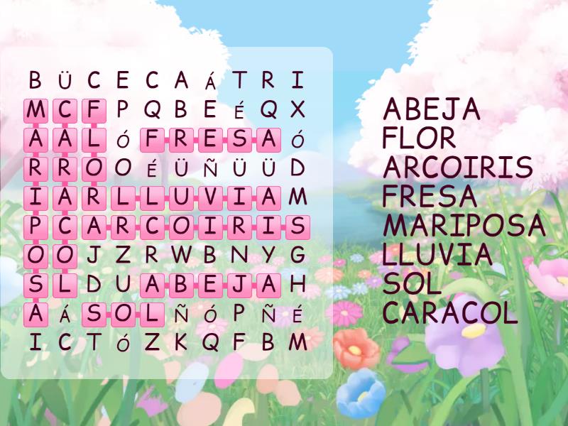 SOPA DE LETRAS PRIMAVERA - Wordsearch