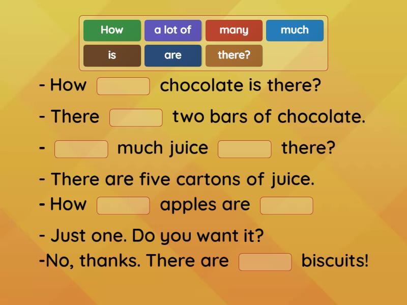 Containers. How much/ How many / There is / There are - Complete the ...