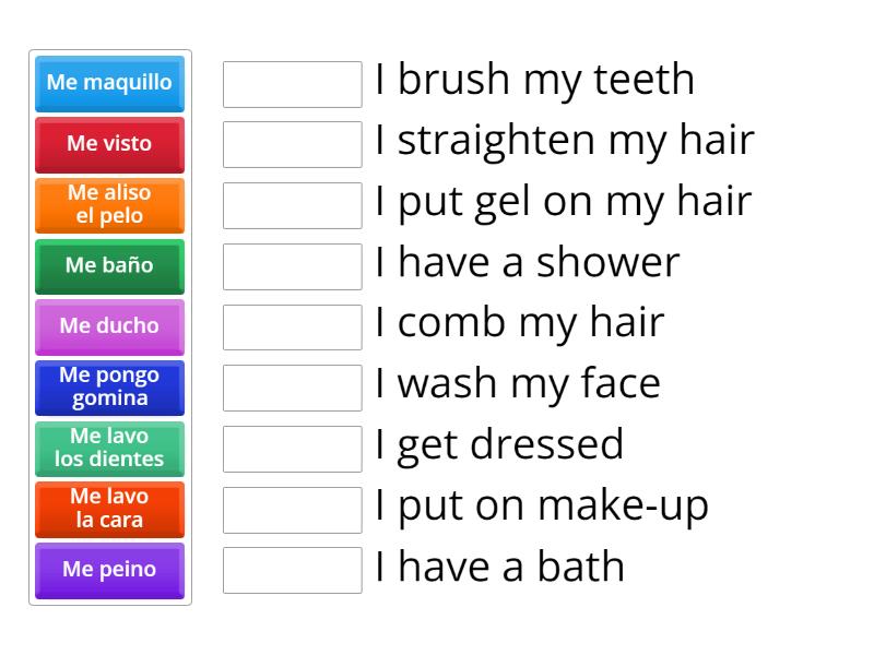 year 8 how do you get ready reflexive verbs - Match up