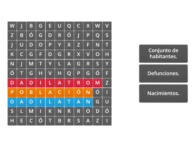 Sopa De Letras Términos Geográficos Wordsearch