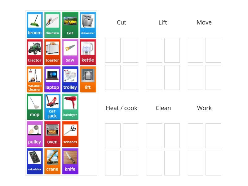 Uses of tools and machines 3 Ultra challenge - Group sort