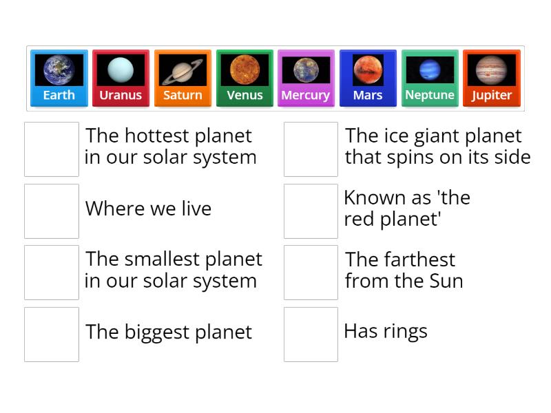 Unit 10: Match The Planets - Match up