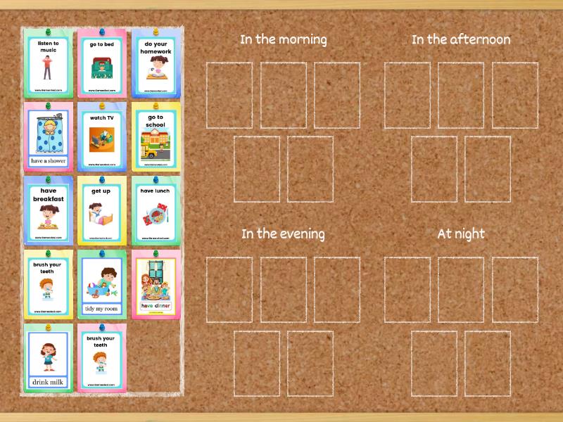 daily routine match - Group sort