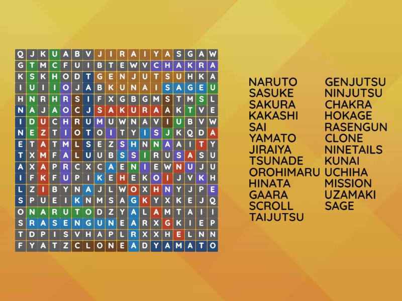 Naruto word search - Wordsearch