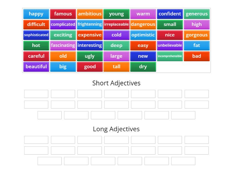 Comparative and Superlative of SUPERIORITY of Adjectives - Group sort