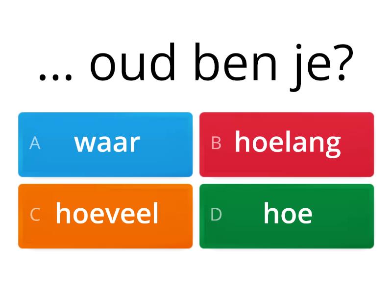 1.1 Vraagwoorden (2) - Quiz