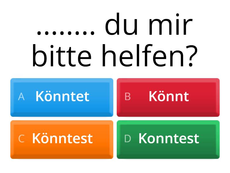 Konjunktiv II Modalverben Quiz