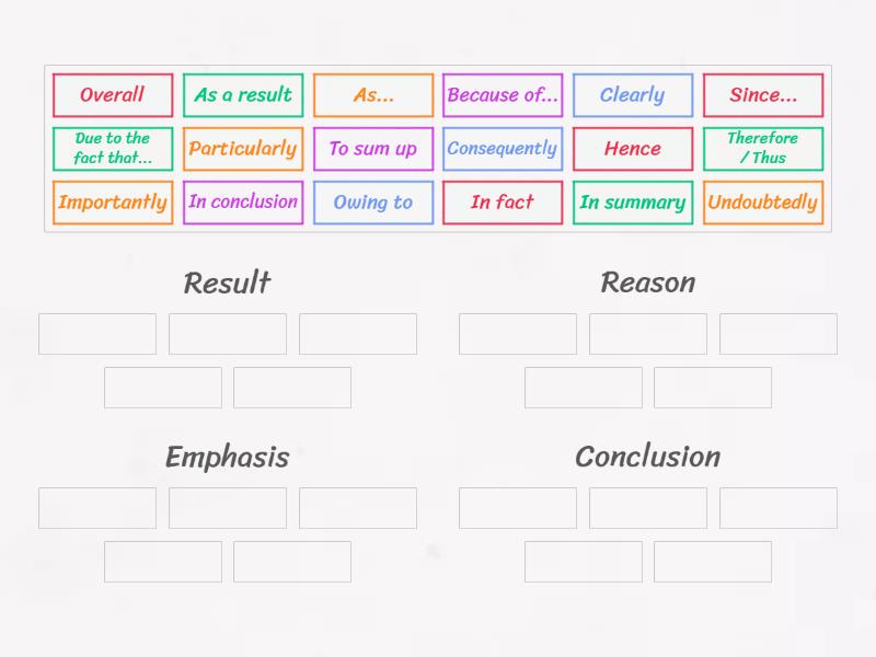 Linking words 2 - Group sort