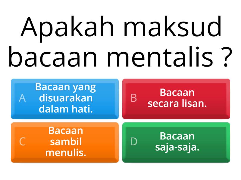 Soalan Berkaitan Peringkat Bacaan Mentalis Quiz