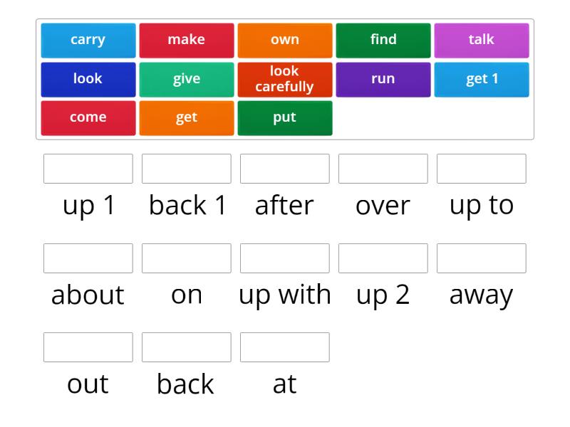 Solutions pre-intermediate Unit 1 Phrasal Verbs - Une las parejas