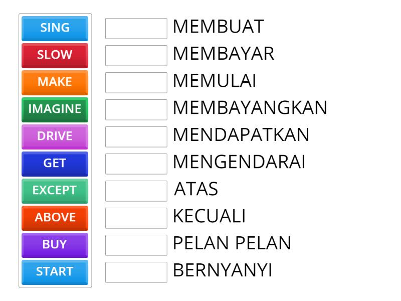 Match Verbs Mencocokkan Kata Kerja Match Up