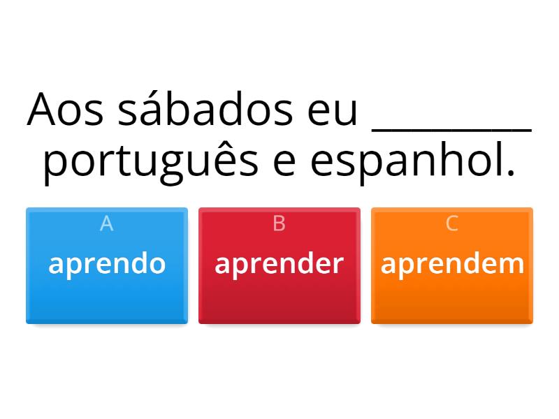 Presente Do Indicativo - Verbos Regulares ER - Quiz