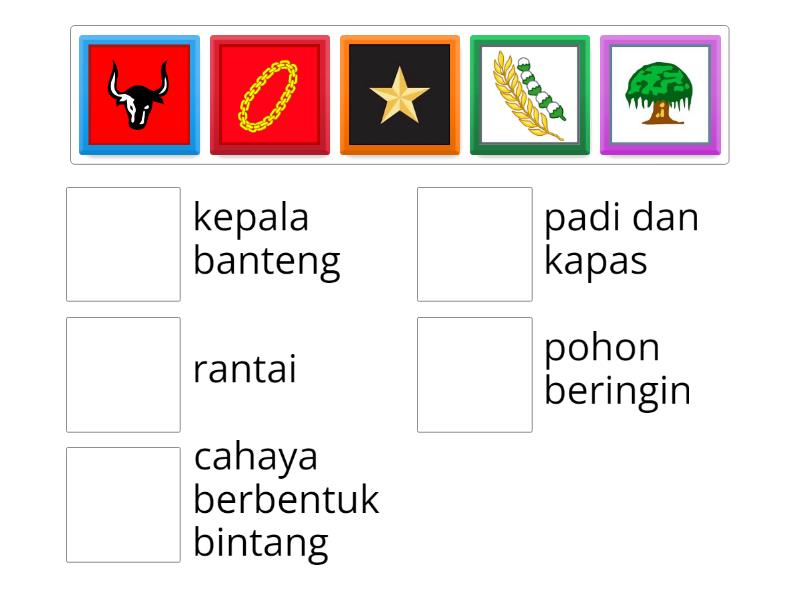 Memasangkan simbol dan nama simbol Pancasila (1) - Match up