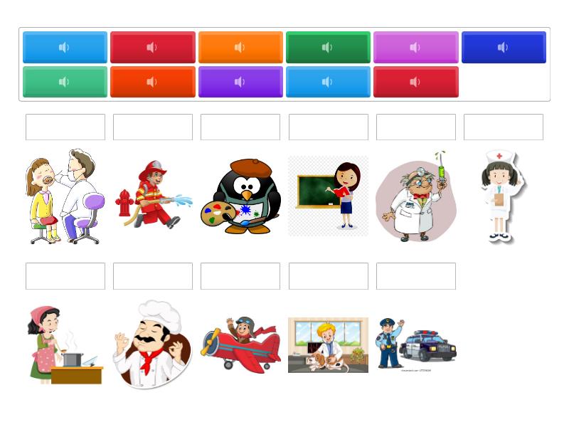 Jobs - for kids - Match up