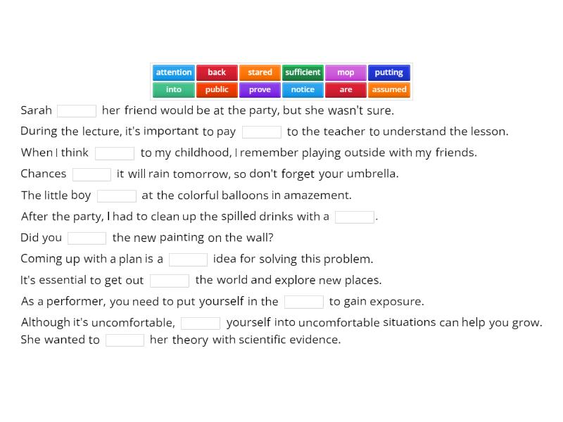 The Spotlight Effect More Practice - Complete the sentence