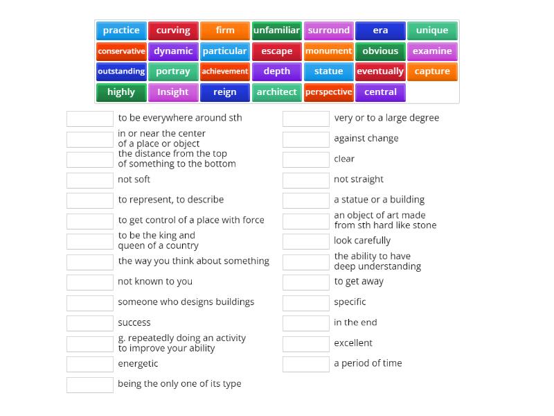 A. Match the words with their definitions. Match up