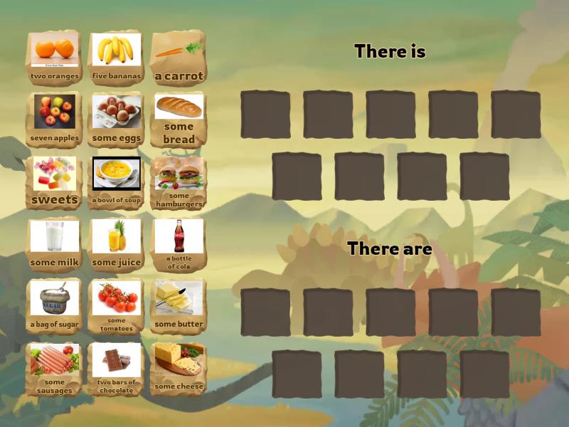 Unit 6. There is / There are (food) - Group sort