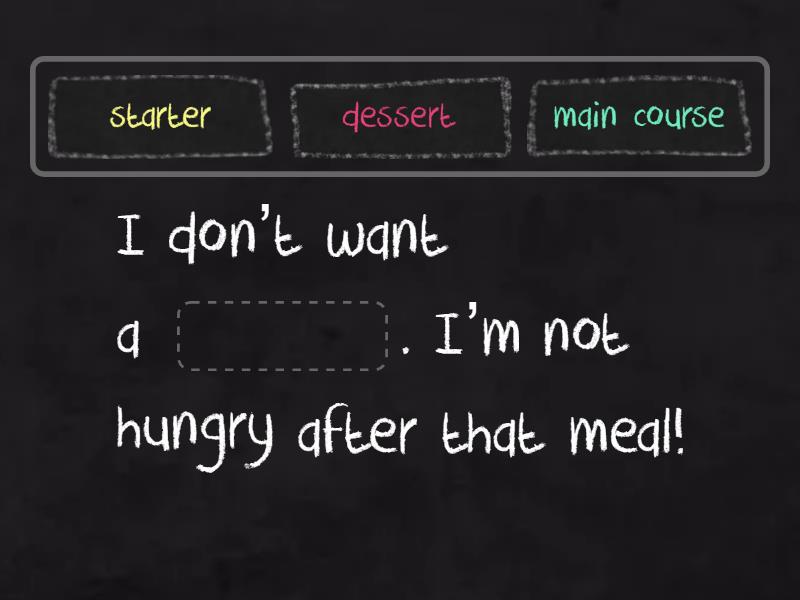 Restaurant words - Complete the sentence