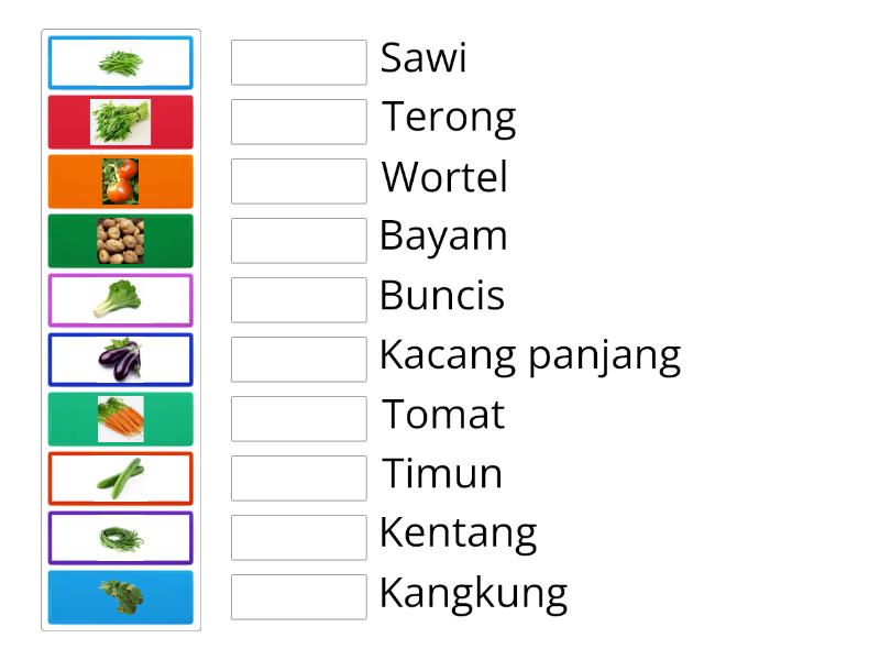 mengenal sayur sayuran - Match up