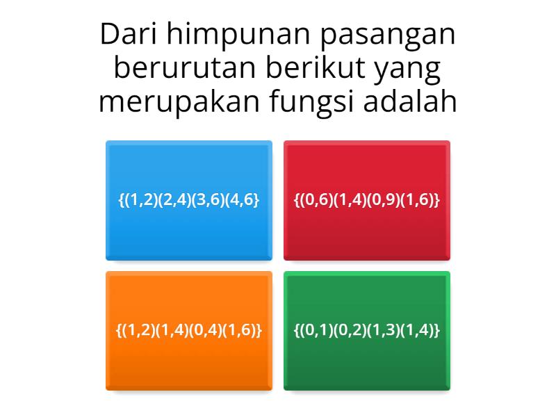 Soal Relasi Dan Fungsi - Quiz