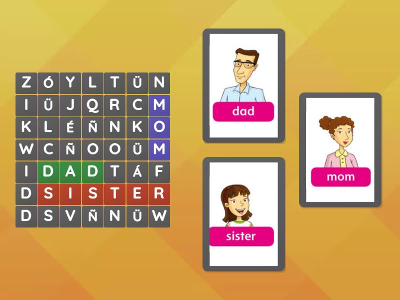 Family Members - Sopa de letras
