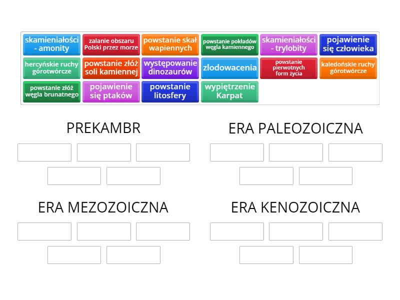 Przeszłość Geologiczna Polski Sprawdzian Kl 7 Przeszłość geologiczna Polski - Group sort