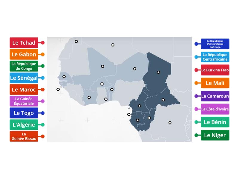 Afrique De Louest Francophone Pays Cfa Labelled Diagram