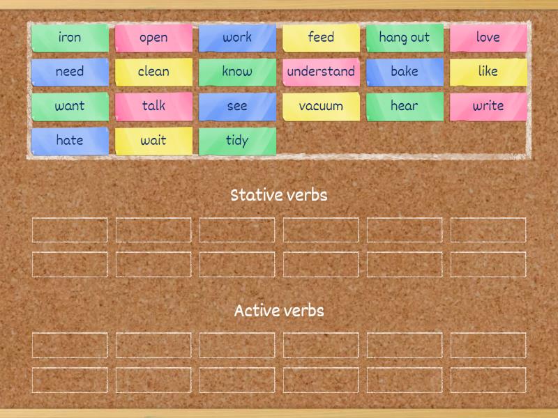 GG 1.2 Stative and active verbs - Group sort