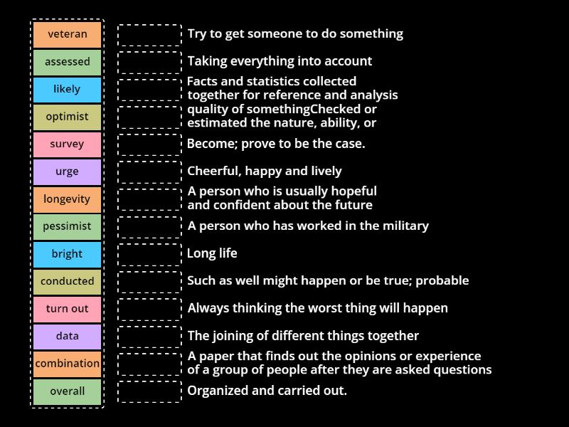 positive thinking 1 - Match up