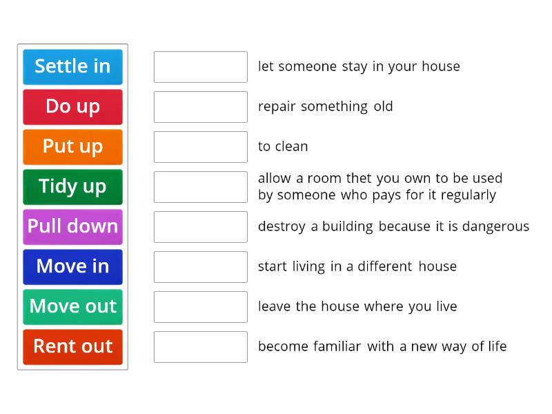 Phrasal verbs - PET - Match up