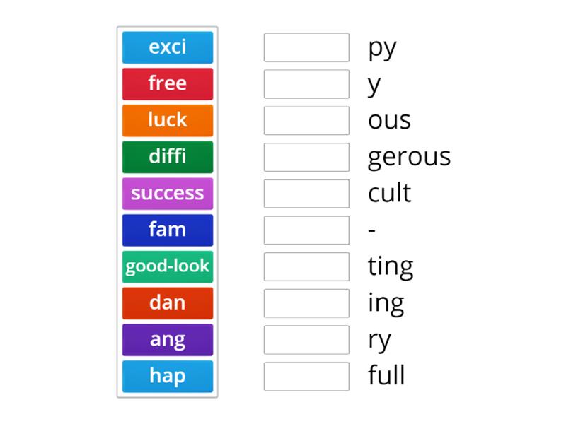 2C Nouns and adjectives - Match up