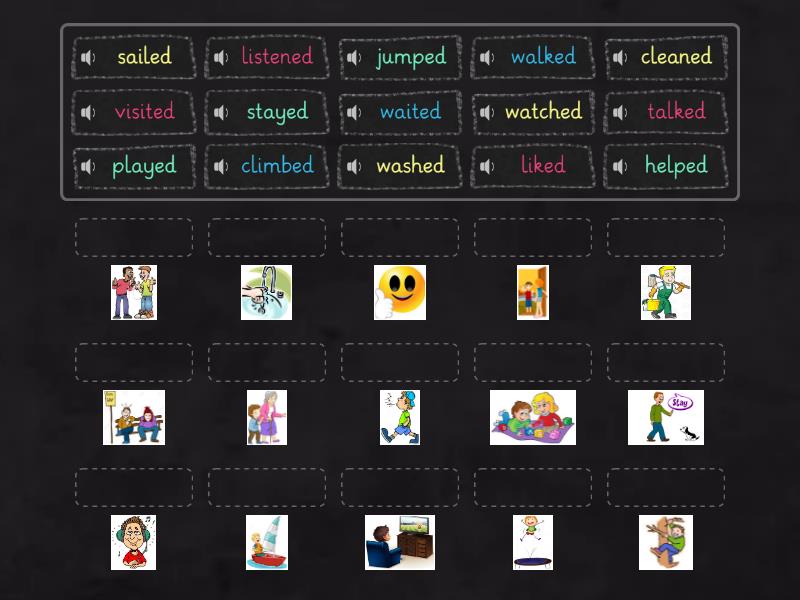 Yesterday he..... (Past simple regular verbs) Match up