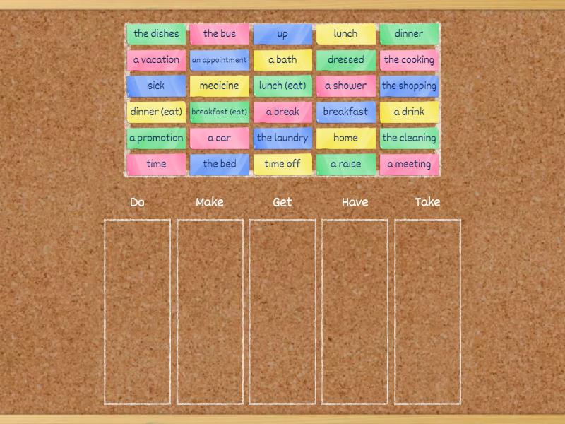 Collocations - Group sort