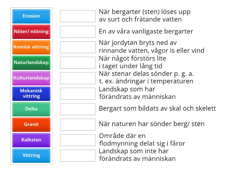 Yttre krafter (exogena krafter) - Match up