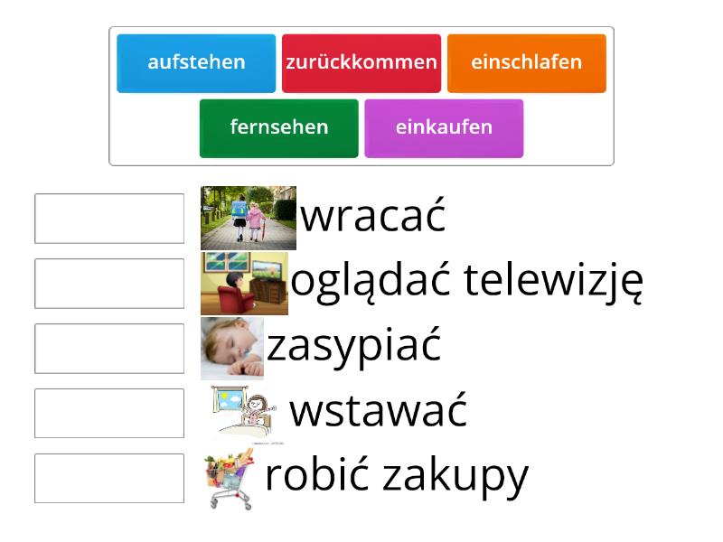 Czasowniki Rozdzielnie Złożone Połącz W Pary