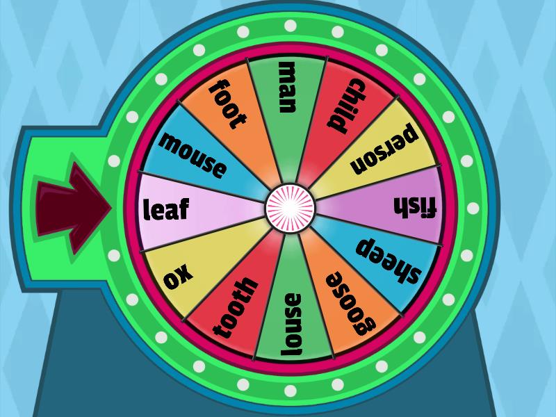 irregular plural nouns Spin the wheel