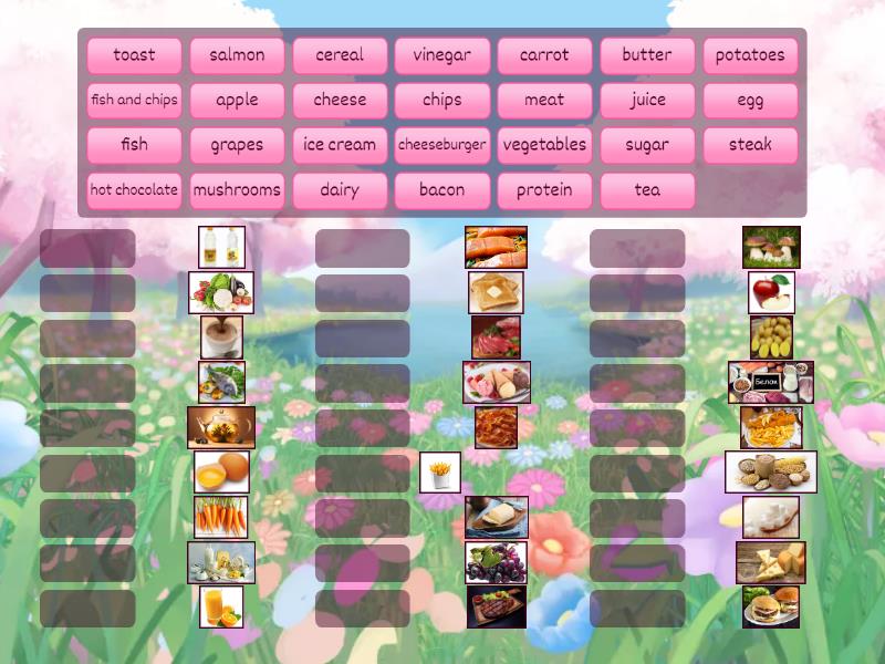 Комарова 6 класс Unit 6 Food and Drink - Match up