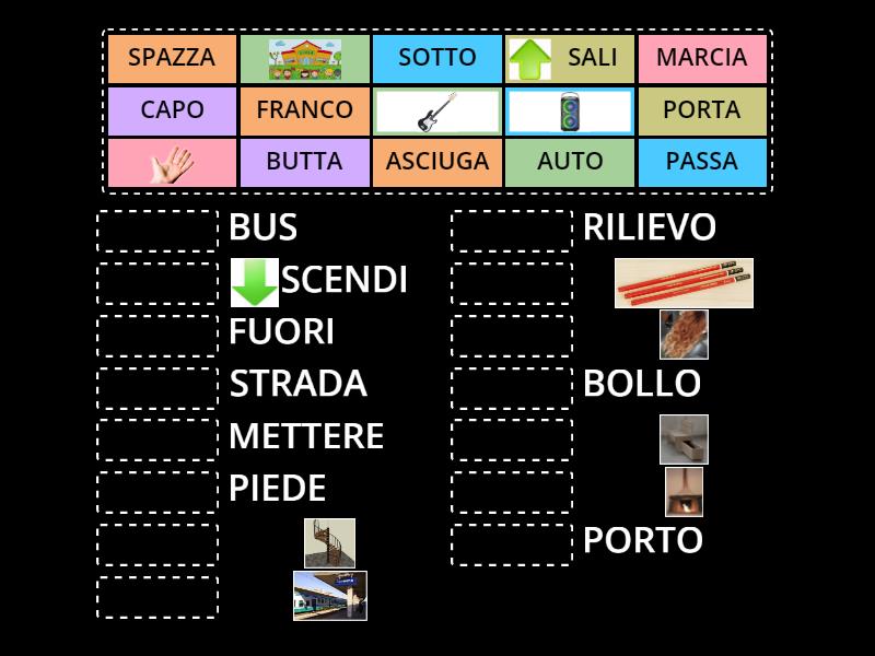 Nomi Composti Da Nome + Nome NOMI COMPOSTI - Match up