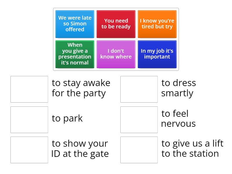 new english file pre-intermediate 7a - Match up