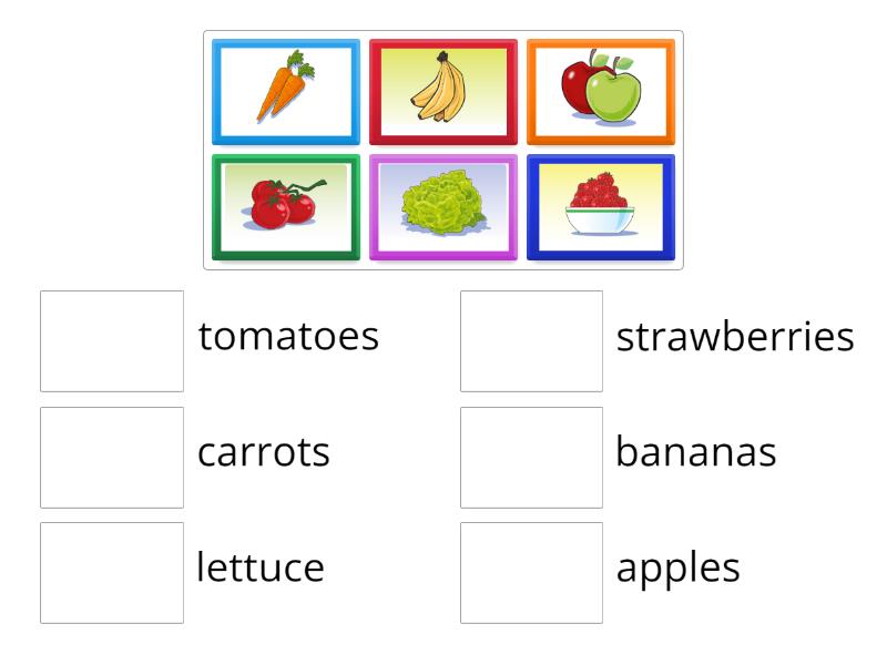 Unit 5 Fruit and Vegetables - Match up