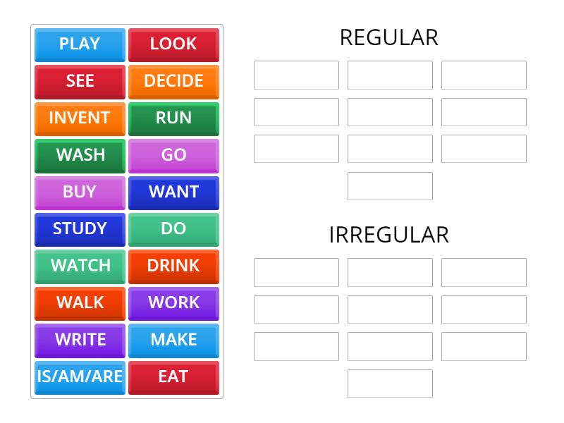 SIMPLE PAST VERBS - Group sort